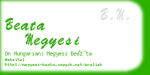 beata megyesi business card